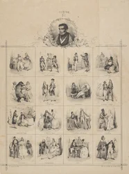 Augustin-Eugène Scribe mit Charakteren, 19. Jahrhundert
