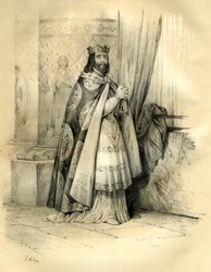 Dagobert I. (ca. 600-639) König von Austrasien (623 bis 629), König aller Franken (629 bis 634), König von Neustrien und Burgund (634 bis 639). Die Herrschaft von Dagobert I.