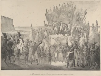 Militärfest in Boulogne mit Napoleon bei der Verteilung der Sterne der Ehrenlegion
