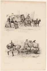 Omnibuskutsche auf den Champs-Élysées, ca. 1841-44