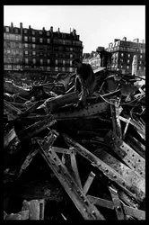 Abriss des Zentralmarktes in Paris im August 1971 (s/w Foto)