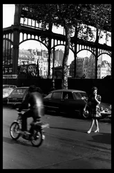 Abriss des Zentralmarktes in Paris, im August 1971 (s/w Foto)