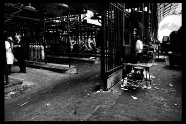Abriss des Zentralmarktes in Paris, im August 1971 (s/w Foto)