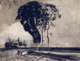 Landschaft mit drei Bäumen, 1850