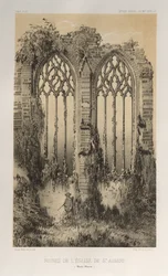 Architektur Pittoresque oder Denkmäler des 15. und 16. Jahrhunderts: Schlösser Frankreichs des 15. und 16. Jahrhunderts: Pl. 38, Ruinen der Kirche von St. Aubert (Haute-Marne)