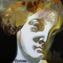 Surrealer Goldener Büste