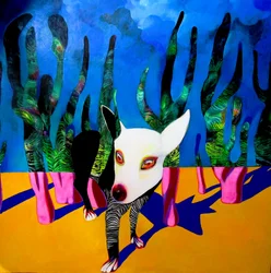 Lebendiger surrealer Hund