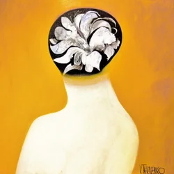 Frau mit Blumenkranz