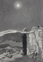 Illustration zum Gedicht Der Dämon von Mikhail Lermontov, 1913-1914