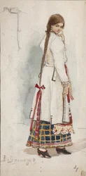 Kostümentwurf für die Oper Rusalka von A. Dargomyzhsky