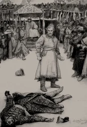 Illustration zum Gedicht Das Lied des Kaufmanns Kalaschnikow von M. Lermontow, 1891