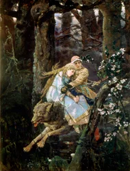 Zarewitsch Iwan reitet auf dem grauen Wolf, 1889