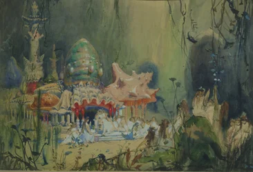 Unterwasserkönigreich. Bühnenbild für die Oper Rusalka von A. Dargomyzhsky, 1884