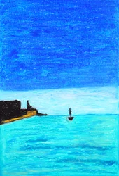 Lebendige blaue Meereslandschaft