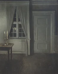 Interieur mit zwei Kerzen