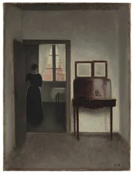 Interieur mit einer Frau