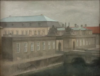 Ansicht des Christiansborg Palastes. Spätherbst