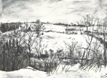 Schnee über Land bei Osmotherley