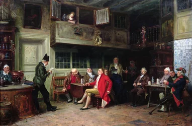 Kneipeninterieur mit Menschenmengen