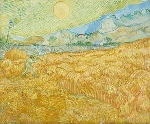 Die Ernte, Kornfeld mit Schnitter. 1889