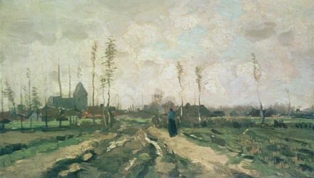 Landschaft mit Kirche und Häusern, Nuenen, 1885