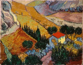 Landschaft mit Haus und Pflüger, 1889