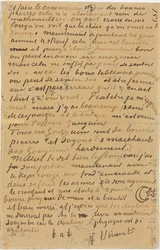 Seite eines Briefes von Vincent an seinen Bruder Theo, verfasst in Arles, 1888