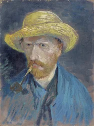 Selbstporträt mit Strohhut und Pfeife von Vincent van Gogh (1853-1890)