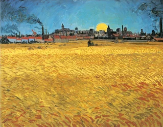 Sonnenuntergang: Weizenfelder bei Arles