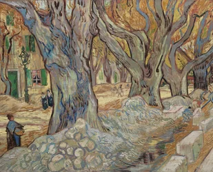 Die großen Platanen oder Straßenarbeiter in Saint-Rémy, 1889