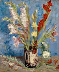 Vase mit Gladiolen und China-Astern, 1886