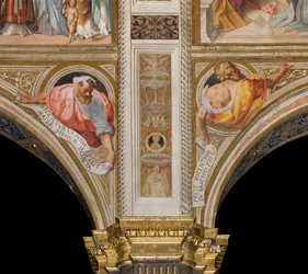 Zentrales Schiff, Plume Zweiter und Dritter Nordspan, Vincenzo Campi 1573, Büsten mit Propheten