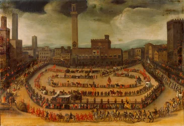 Prozession der Stadtteile von Siena