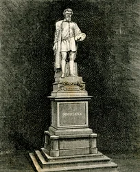 Das Denkmal für Antonio Allegri da Correggio, von Vincenzo Vela (1820-1891), Correggio, Emilia-Romagna, Italien