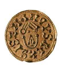 Tremissis (oder Triens) von König Sisenand, geprägt in Tarraco, Spanien, 7. Jahrhundert (Münze)