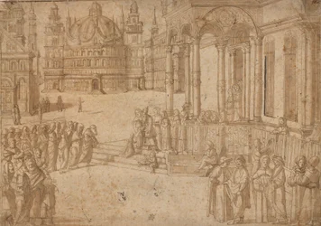 Nach Carpaccio - Die Darstellung der Jungfrau im Tempel um 1500-20