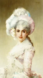 Elegante Dame in Rosa