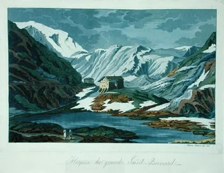 Das Grand St. Bernard Hospiz in der Schweiz, aus 