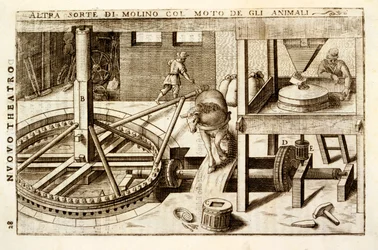 Pferdebetriebene Fräsmaschine, 1607