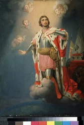 Darstellung des russischen Nationalhelden Alexander von der Newa, auch Alexander Newski (1220-1263), Fürst von Nowgorod, 1757-1825, Staatliche Tretjakow-Galerie, Moskau