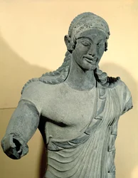 Apollo von Veii, aus dem Tempel der Minerva, ca. 510 v. Chr. (Terrakotta) (Detail)
