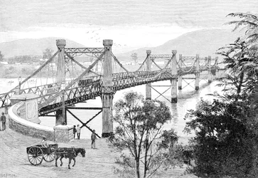 Die Brücke, Rockhampton, Queensland, Australien, 1886