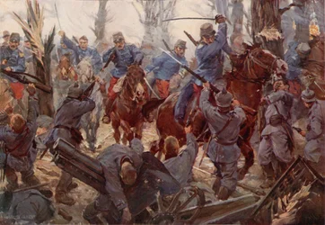 Ein französischer leichter Kavallerieangriff bei Lassigny