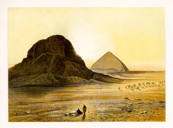 Backsteinpyramiden von Dahschur, Ägypten, um 1870