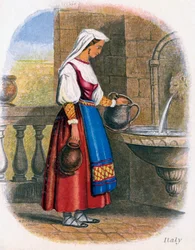 Italienische Frau beim Wasserholen, 1809