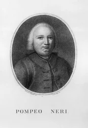 Porträt von Pompeo Neri (1706-1776), italienischer Jurist und Politiker, Radierung von Benedetto Bordiga (1768-1847) nach einer Zeichnung von Francesco Sabatelli (1803-1829)