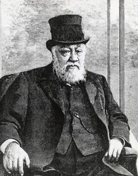 Porträt von Stephanus Johannes Paulus Kruger (1825-1904), Präsident der Südafrikanischen Republik (oder Transvaal), führte den Burenkrieg gegen die Engländer