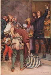 Hamlet begrüßt die reisenden Schauspieler in Elsinore, aus 