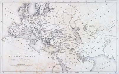 Die großen Reiche zur Zeit Karls des Großen, um 1850