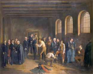 Newgate-Gefängnis am Morgen der Hinrichtung von Henry Fauntleroy